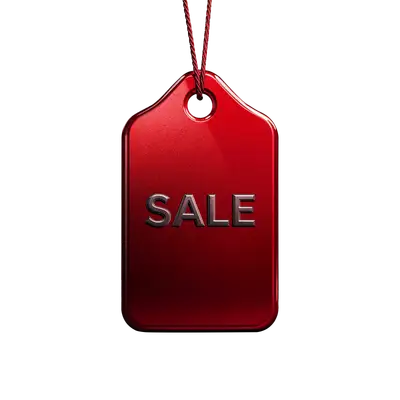 3d red sale tag icon transparent png PNG Transparent Background