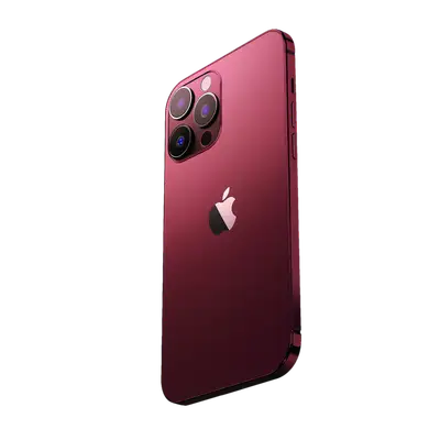 3d isometric iphone 17 pro max dark cherry
