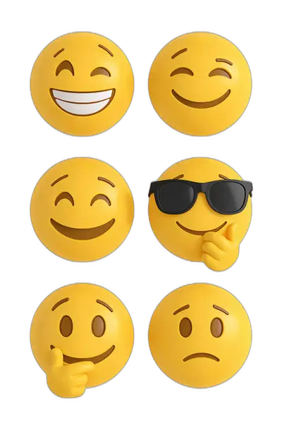 3d smiley emoji collection transparent png image