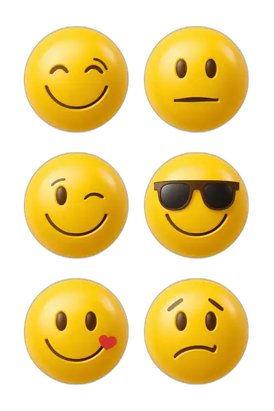 3d smiley emoji set transparent png