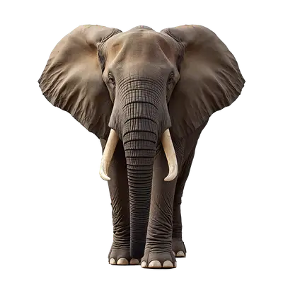 african elephant full body standing isolated wildlife png