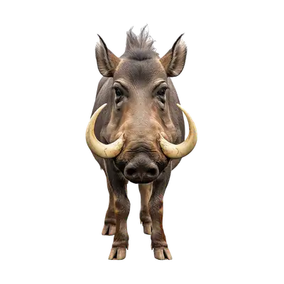 african warthog standing with detailed tusks isolated animal png
